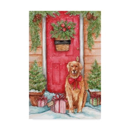 Trademark Fine Art Melinda Hipsher 'Golden At Christmas Door' Canvas Art, 30x47 ALI31382-C3047GG